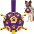 thumbnail image 1 of Balón de fútbol para perros QDAN con correas para perros medianos y grandes, 1 of 7