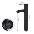 thumbnail image 3 of Grifo negro mate, grifo mezclador para lavabo de baño de cobre, grifo de lavabo de agua fría y caliente mate, diseño elegante y retro, grifo de palanca de un solo orificio, lavabo duradero, 3 of 5