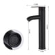thumbnail image 3 of Grifo negro mate, grifo mezclador para lavabo de baño de cobre, grifo de lavabo de agua fría y caliente mate, diseño elegante y retro, grifo de palanca de un solo orificio, lavabo duradero, 3 of 5