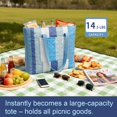 thumbnail image 4 of 2 in 1 Tote Picnic Blanket Waterproof Outdoor Camping Mat，Large Capacity Beach Blanket 80''x80'' 7 Layers Easy to Fordable and Carry., 4 of 8