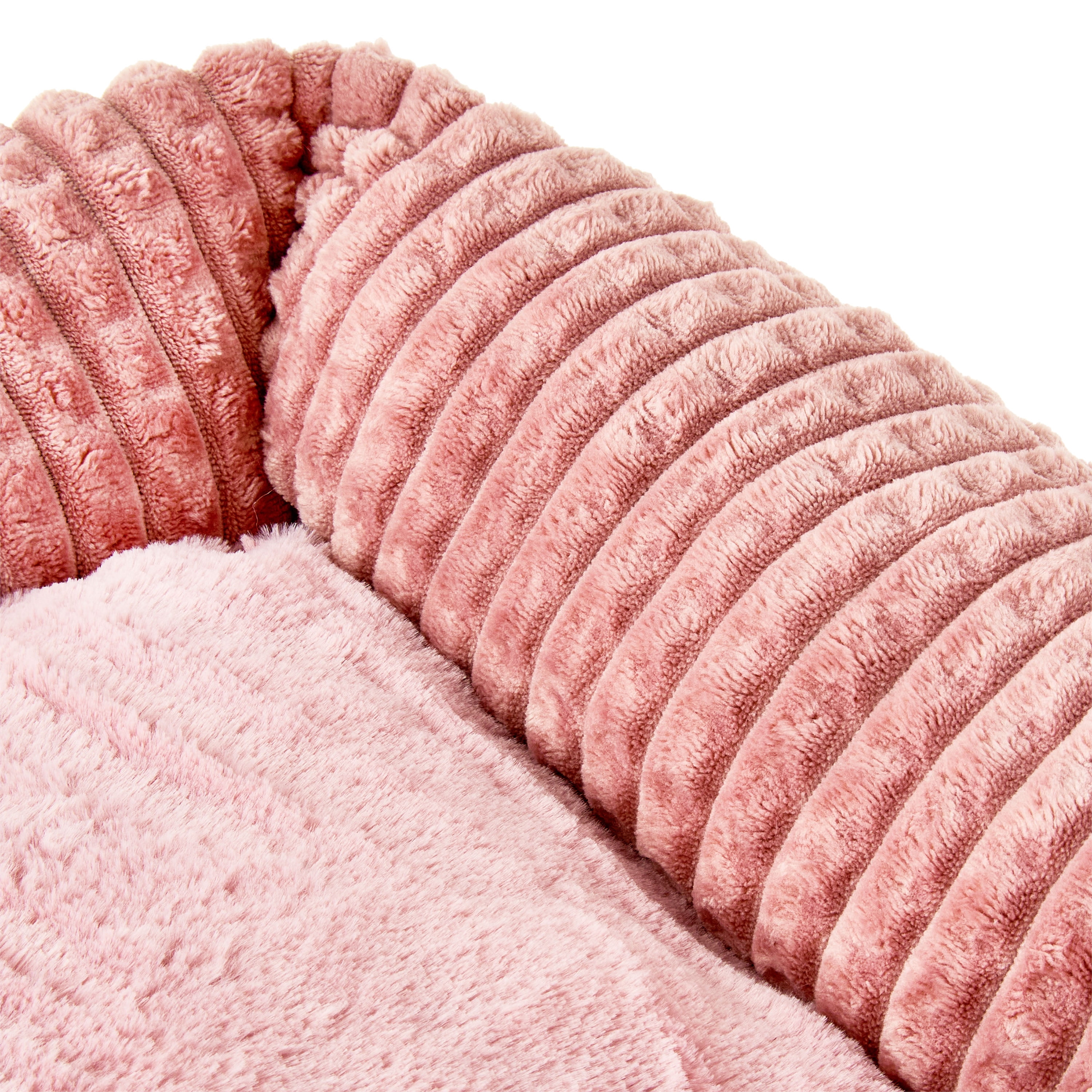 Vibrant Life Small Flannel Waffle Texture Bolster Cat or Dog Bed, Pink, 17" x 21"