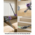 thumbnail image 3 of PRASKY Cordless Stick Vacuum Cleaner Bendable Lightweight for Carpet, Hard Floor, Pet Hair (Purple), 3 of 7
