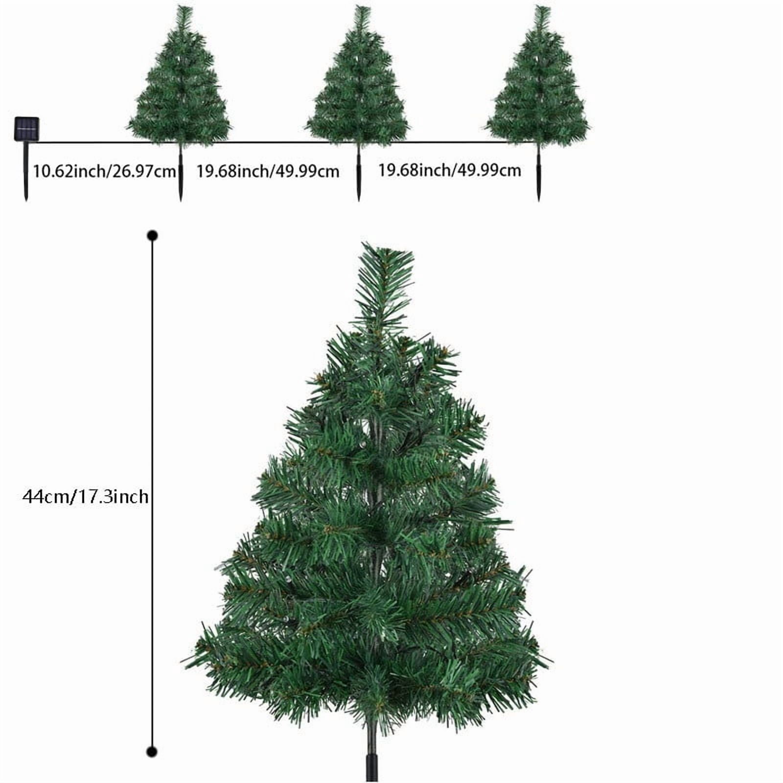 Cadorn Upgraded 4-Pack 120 LED Solar Christmas Garden Stake Lights, Outdoor Waterproof Solar Xmas Tree Yard Stake Christmas Pathway Lights for Christmas Decorations Garden Yard Lawn Pathway