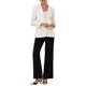 thumbnail image 2 of Blazer de punto elástico para mujer Inspire Chic, chaqueta ligera de negocios casual, M blanca, 2 of 5