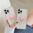 thumbnail image 7 of Flower Phone Case for iPhone 12, Cute Aesthetic Pink Tulip Clear Phone Cover for Women Girls, 7 of 7