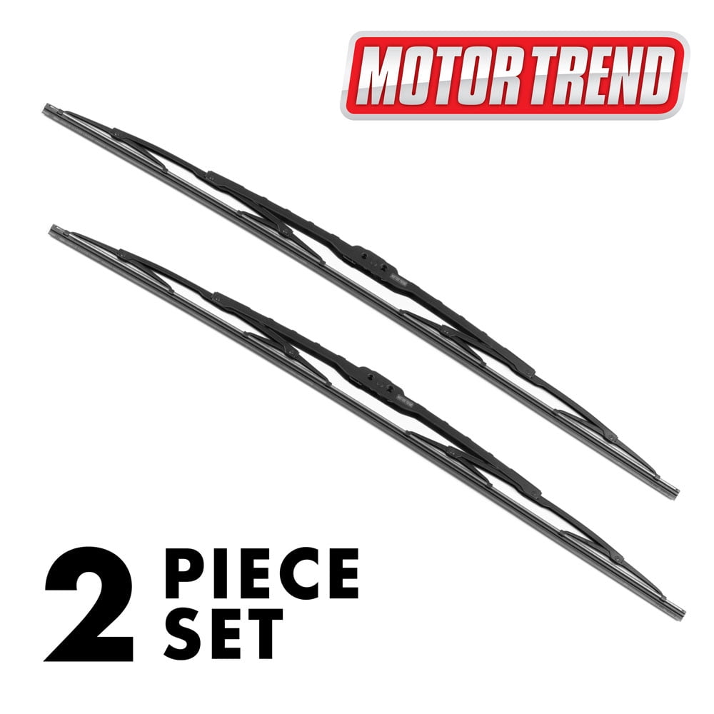 UltraFirm Precision Wiper Blade, High-Grade Natural Rubber, Metal Frame, 45° Cut for Maximum Clarity (18 Inch + 24 Inch), Set of 2