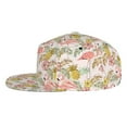 thumbnail image 3 of Daiia Tropical Pink Flamingo Pineapple print Flat Bill Hats Flat Brim Trucker Cap Baseball Cap Adjustable Classic Low Profile Hat Unconstructed Plain Cap, 3 of 9