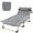 Light Gray with Mattress, variant on ABORON Folding Camp Cot with 2 Sided Mattress, Folding Sleeping Bed, 5-Position Adjustable Folding Lounge Chair for Pool Beach Patio Sunbathing