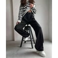 thumbnail image 4 of Pantalones de Traje de Pierna para Mujer, Pantalones Largos Informales de Negocios con Cintura Holgada y Corte Holgado Negro S, 4 of 9