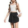 thumbnail image 6 of MKOSPLRT Kids Pleated Athletic Tennis Skorts 3-14 Years Girls Elastic Waist Yoga Shorts Solid Baggy Golf Skirts with Shorts pockets, 6 of 9
