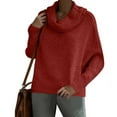 thumbnail image 7 of biudgviw Sweater for Women High Neck Oversized Pullover Tops Long Sleeve Thermal Knit Winter Blouses Fall Clothes, 7 of 7