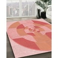 thumbnail image 3 of Ahgly Tapis d'Intérieur Lavable en Machine Carré Transitionnel Rose Pastel, 7 Pieds Carré, 3 of 7