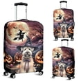 thumbnail image 2 of Spooky Halloween Night Witch Soft Coated Wheaten Terrier Glowing Pumpkins Travel Luggage Cover Wheatie Dog Lover Suitcase Dust Protective Decor - 12015, 2 of 5