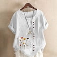 thumbnail image 2 of Going out Tops for Women Plus Size, Dressy Tank Tops for Women Cotton Linen Gauze Shirts Short Sleeve Summer Tunic Top Loose Fit Lightweight Casual Blouses, 2 of 4