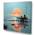 thumbnail image 2 of Designart "Papercut Pier Solitude II" Nautical & Beach Canvas Art Print, 2 of 5