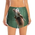 thumbnail image 2 of Gukieu Squirrel Print Women's Sports Shorts with Drawstring Elastic Waistband for Running, Yoga, Fitness-Large, 2 of 7