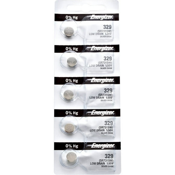 5 x Energizer 329 Watch Batteries, 1.55V, equivalent SR731SW, 731