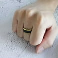 thumbnail image 4 of 4 colors Men's Wedding Bands 8mm Black Brushed 316L Stainless Steel Party Ring, 4 of 9