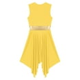 thumbnail image 4 of Raenseen Women's Asymmetrical Praise Dance Tunic Sleeveless Worship Lyrical Dance Dress Overlay Yellow XXL, 4 of 8