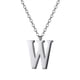 thumbnail image 1 of PROSTEEL Colgante Inicial W Collar de plata con letra del alfabeto, collar de acero inoxidable para mujeres y niñas, regalo de cumpleaños de joyería con encanto de nombre personalizado, 1 of 7
