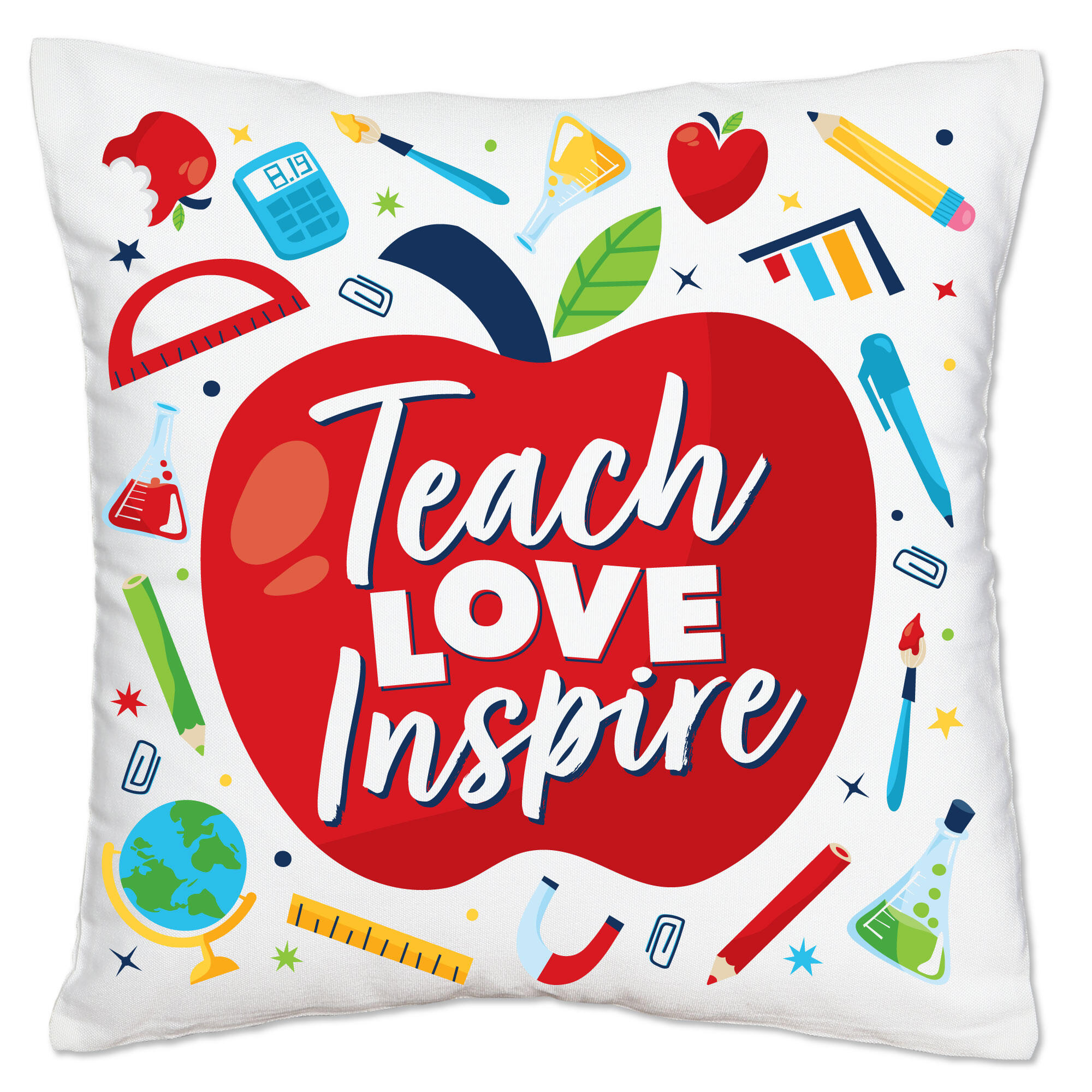 Big Dot of Happiness Thank You Teachers - Teacher Appreciation Home Decorative Canvas Cushion Case - Throw Pillow Cover - 16 x 16 Inches