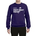 thumbnail image 2 of Wild Bobby, Hereâ€¦ Fishy Fishy Fishy, Fishing, Unisex Crewneck Graphic Sweatshirt, Purple, Medium, 2 of 4