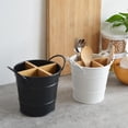 thumbnail image 2 of Retro Kitchen Utensil Holder Large Capacity Stainless Steel 4-Grids Spoon Fork Chopsticks Holder for Restaurant, 2 of 8