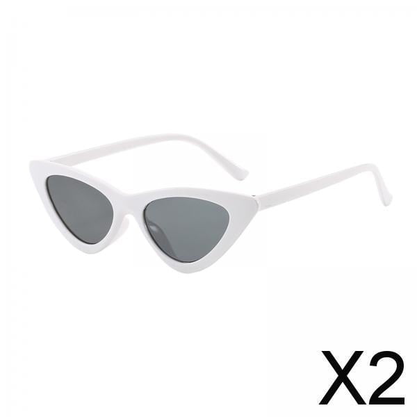 2x Gafas de Sol Gafas de Sol de Moda Gafas de Conducción Gafas de Protección Solar con Estilo Gafas de Sol Triangulares para Cosplay Accesorios de 2 piezas