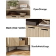 thumbnail image 2 of Joyyskill Fluted Corner Cabinet with Storage, Modern Floor Cabinets with Adjustable Shelf & Metal Legs Wooden Narrow Cabinet Organizer, Light Oak, 2 of 8