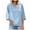 Blue, variant on Lovskoo Cotton Linen Summer Tops for Women 2024 V Neck Short Sleeve Solid Solid Color T Shirt Top Style Large Top Shirt Blue