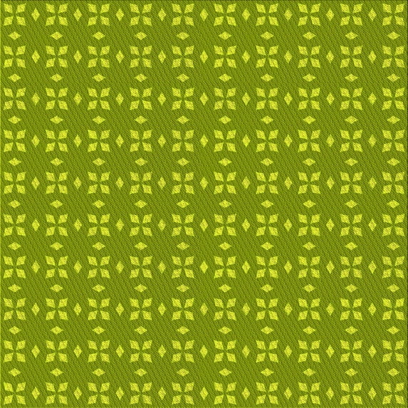 Ahgly Company Indoor Square Patterned Pistachio Green Area Rugs, 7' Square