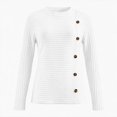 thumbnail image 5 of cocolona Womens Fall Sweater Plus Size Long Sleeve Decorative Buckle Crew Neck Sweaters, 5 of 7