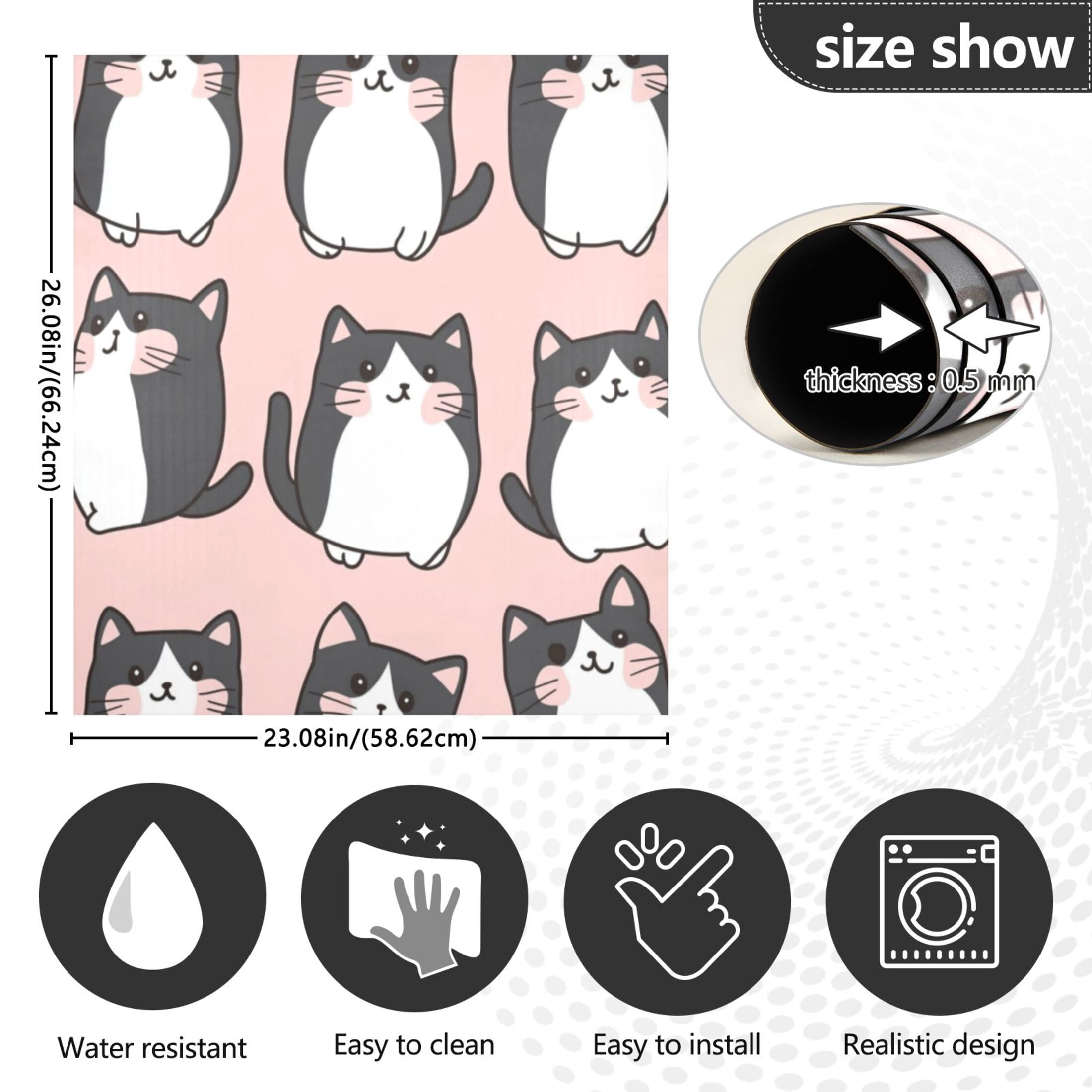 Dishwasher Magnetic Sticker 23x26 Inch Refrigerator Magnetic Sticker Washing Machine Magnetic Sticker Kitchen Panel Magnetic Sticker Home Decor Cute Kitten Seamless