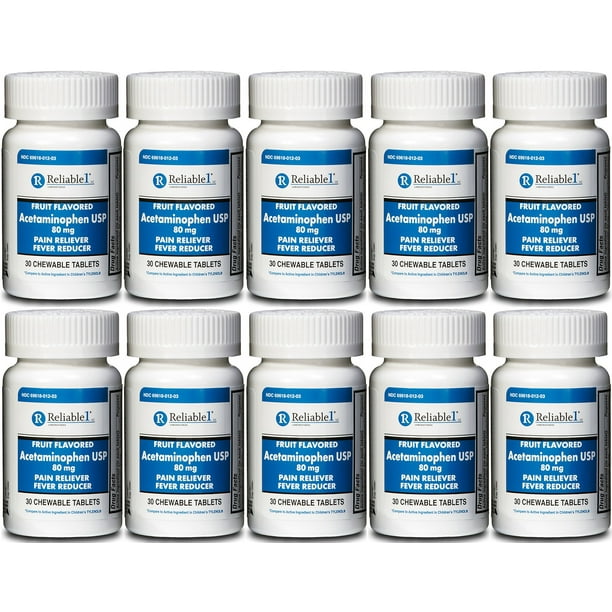 Acetaminophen 80 mg Chewable 300 Tablets Generic Tylenol Children?s