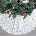thumbnail image 5 of Falda para árbol de Navidad Yjmei, falda para árbol de Navidad de 48 pulgadas con estampado de plumas bronceadas, falda para árbol de piel sintética de felpa de lujo para decoración de árboles de Navi, 5 of 5