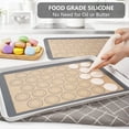 thumbnail image 3 of Silicone Baking Mat, 2 Pack Non-Stick Macaron Silicone Mat for Baking, Reusable Heat Resistant Half Sheet Baking Mat for Cookies Macarons Bread Pastry (16.5"x11.6", Grey), 3 of 5