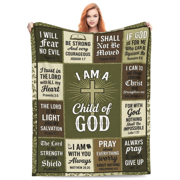 Baptism Gifts , Christian Gifts , Religious Gift for Men, Catholic Gift for Priest, Faith Based Presents for Christian, Baptismal Presents, Bible Verse Blanket 50x40