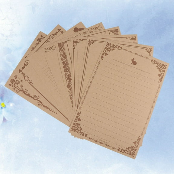 Raindrops Vintage South Korea Style Writing Paper for Letter Stationery with Warm Light Brown Color 8Pcs