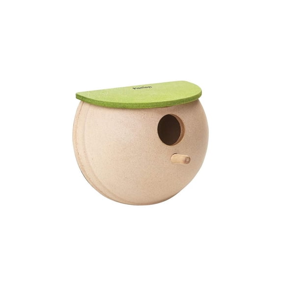 PlanToys® Wooden Bird House Decorative Garden Accent in Orchard Shade | Cozy Minimalist Outdoor Home Decor | Eco Friendly PlanWood Design for Nature Inspired Spaces