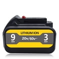 thumbnail image 6 of 20V/60V MAX Lithium-Ion Battery Pack - DCB606, 9Ah (9000mAh) with LED Charge Indicator, Rechargeable for Cordless Tools, Compatible with DCB609, 6 of 7