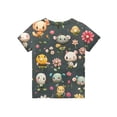 thumbnail image 4 of CCRFTGI Cute Tops for Child Girls Size 7 Clothes for Teen Girls Short Sleeve Trendy Animal Print Tops Lightweight Round Neck Tunic Tops Light Green 7-8 Years, 4 of 4