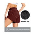 thumbnail image 4 of 5" Athletic Running Shorts for Women with Zipper Pocket Quick Dry High Waisted Gym Workout Shorts with Liner Red S, 4 of 6