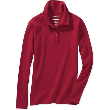 George Girls School Uniform Long Sleeve Polo Shirt (Little Girls & Big Girls)