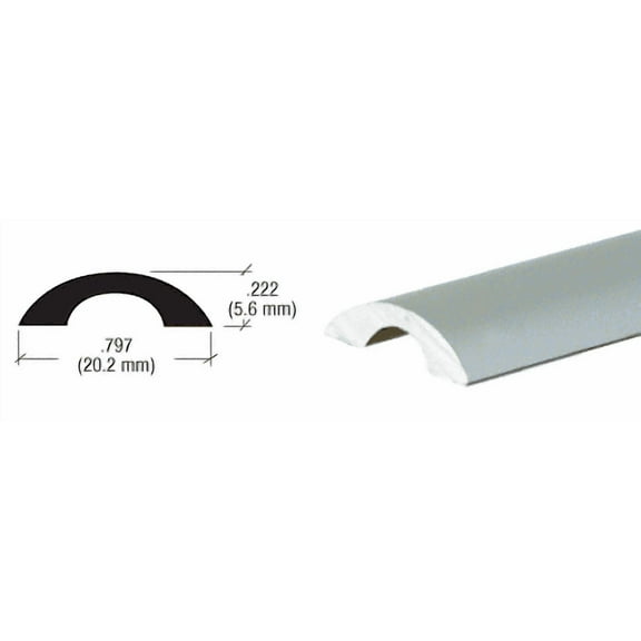 CRL Brushed Nickel Frameless Shower Door Half-Round Threshold - 31 in long