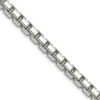 925 Sterling Silver 2.25mm Twisted Box Chain Necklace 26 Inch