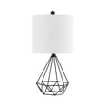 thumbnail image 4 of SAFAVIEH Porzana 17 in. Modern Black Iron Table Lamp with Off-white 100% Cotton Shade, 4 of 6