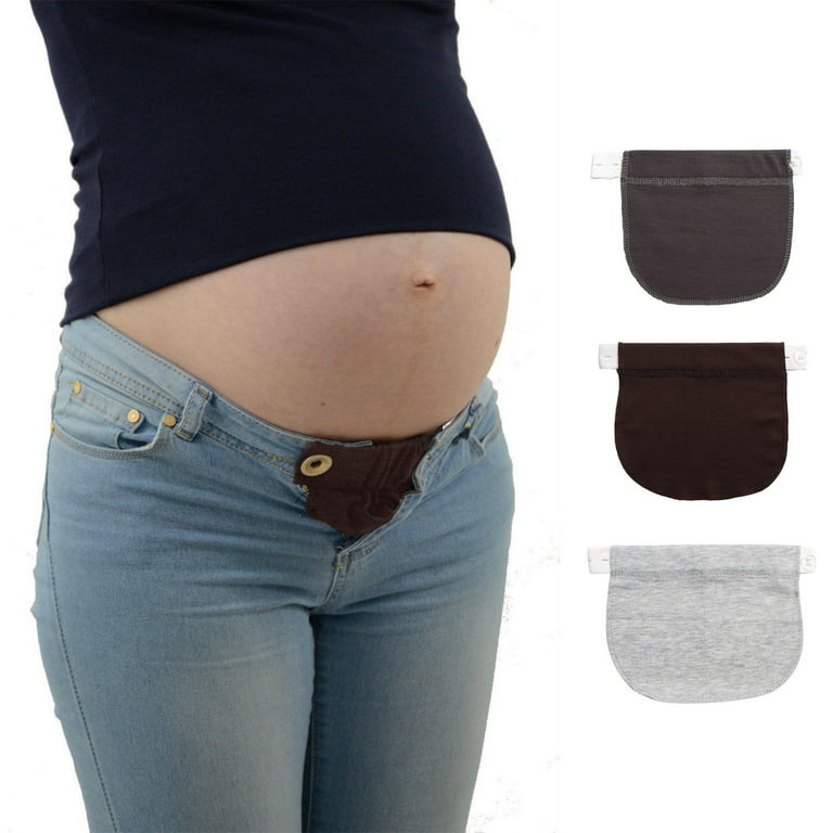 Qazqa Maternity Pants Extender Adjustable Pregnancy Waistband Extender Adjustable Waist Extenders Elastic Trouser Extender for Women 3Pack B One size