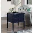 thumbnail image 3 of Comfort Pointe Ellison Bleu Minuit Bois Table de Nuit Style Côtier à 2 Tiroirs, 3 of 10