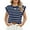 Navy Blue Stripes, variant on Cap Sleeve Tank Tops for Women Causal Summer Basic Tee Shirts Loose Fit Crew Neck Fashion Blouses M