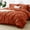 Burnt Orange, variant on Full Size Comforter Set Light Blue, 7 Pieces Pintuck Bed in a Bag, All Season Bedding Set with Comforter, Sheets, Pillowcases, Shams, Lightweight Cozy Quilt, Easy Care Bed Ensemble